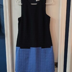 Eliza J Black and Blue Textured Mini Dress